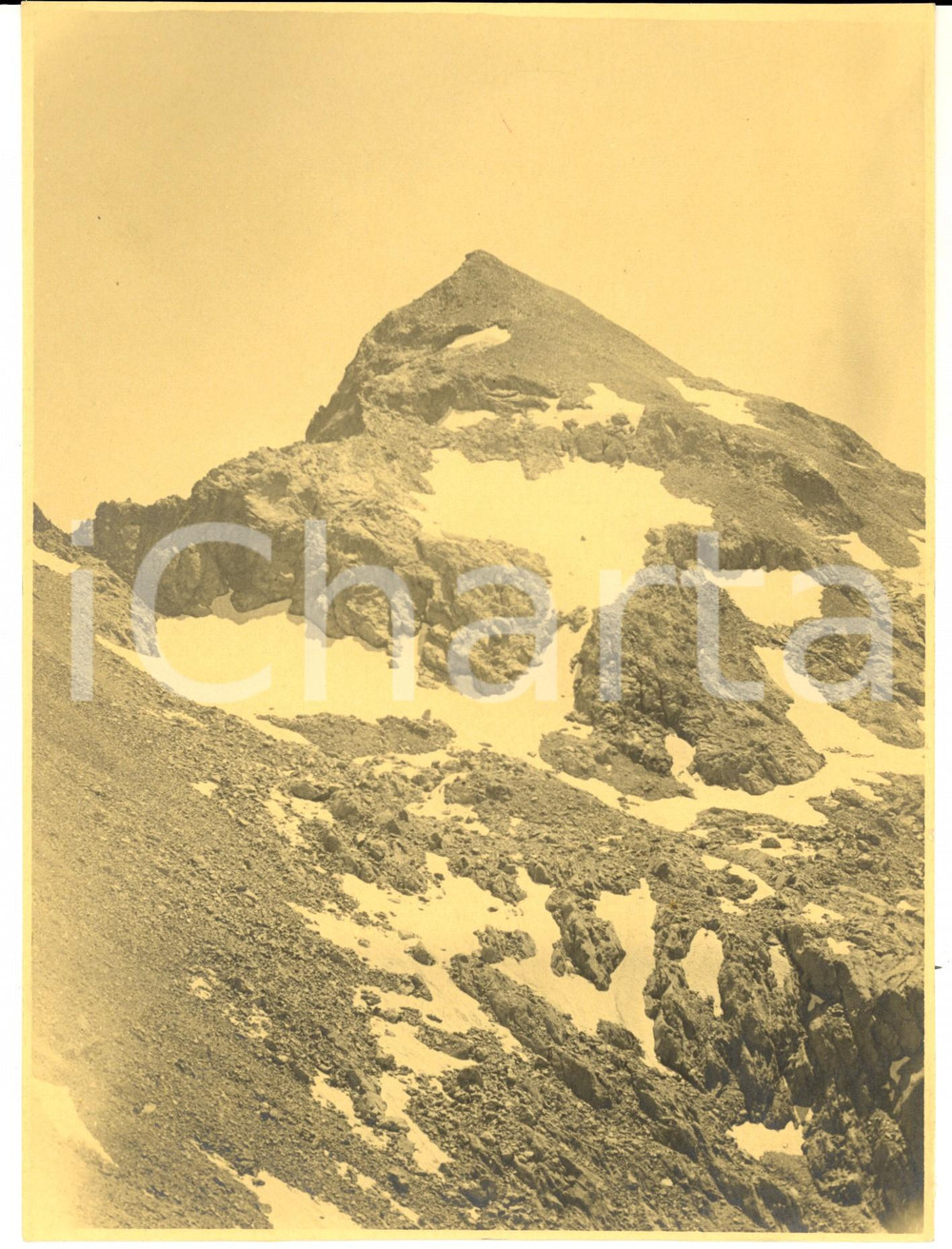 Fotografia d epoca originale 1940 ca ALPI MARITTIME Veduta del MONTE CLAPIER Foto ARTISTICA 18x24 cm 1