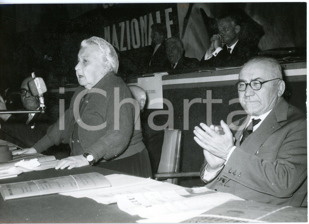 1959 ROMA XII Congresso PSI - I relatori Angelica BALABANOFF e Alberto SIMONINI