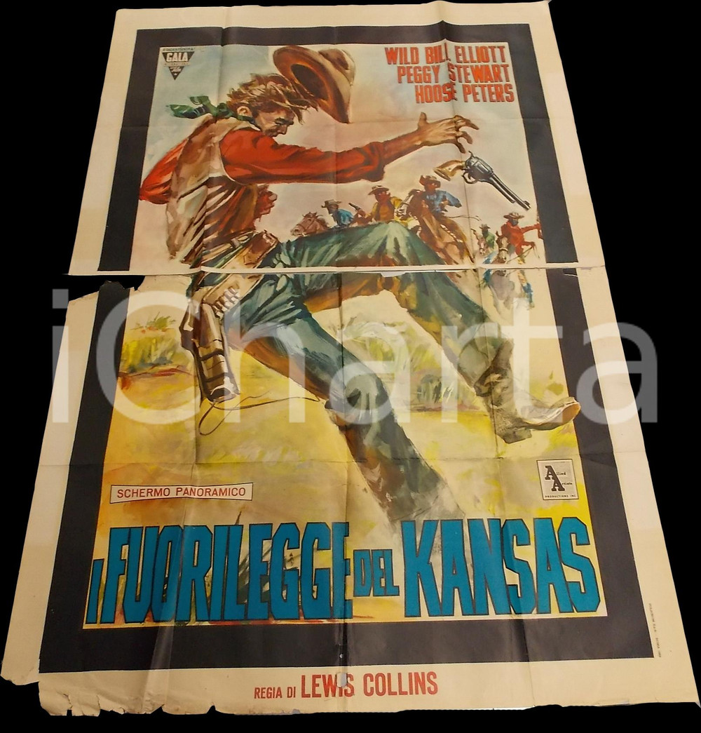 Materiale cinematografico d’epoca 1955 I FUORILEGGE DEL KANSAS  Wild Bill ELLIOTT House PETERS Manifesto 140x200 1