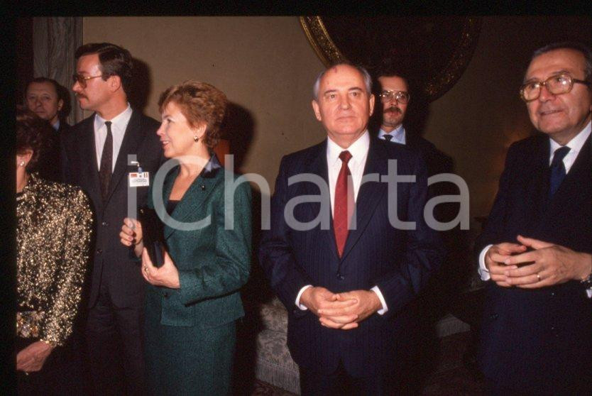 Fotografia d epoca originale 35mm vintage slide 1990 ROMA QUIRINALE Giulio ANDREOTTI Michail GORBACHEV 4 1