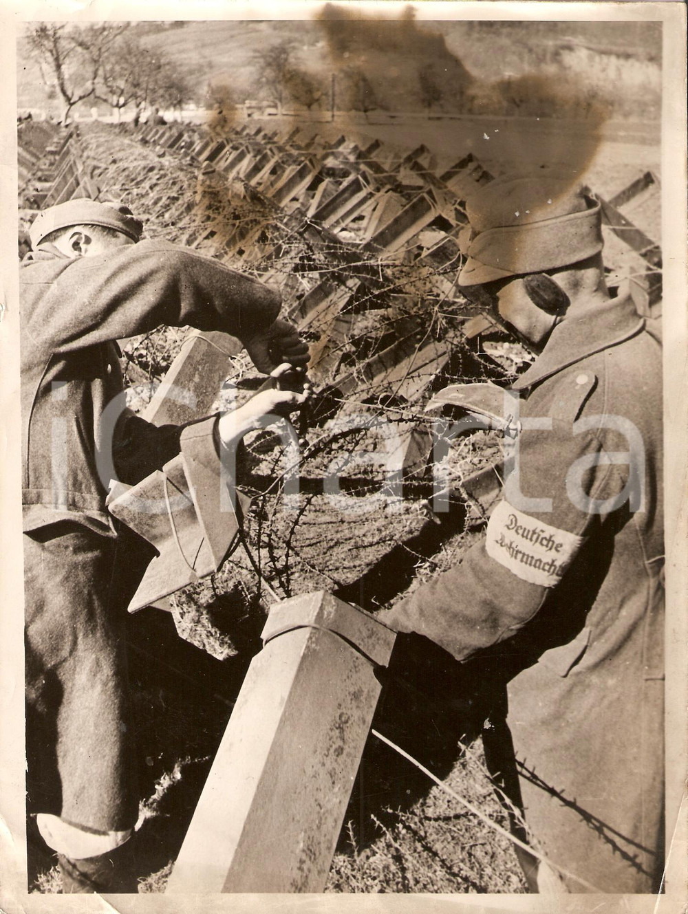 Fotografia d'epoca originale 1940 WW2 WEHRMACHT rinforza WESTWALL Foto DANNEGGIATA 1