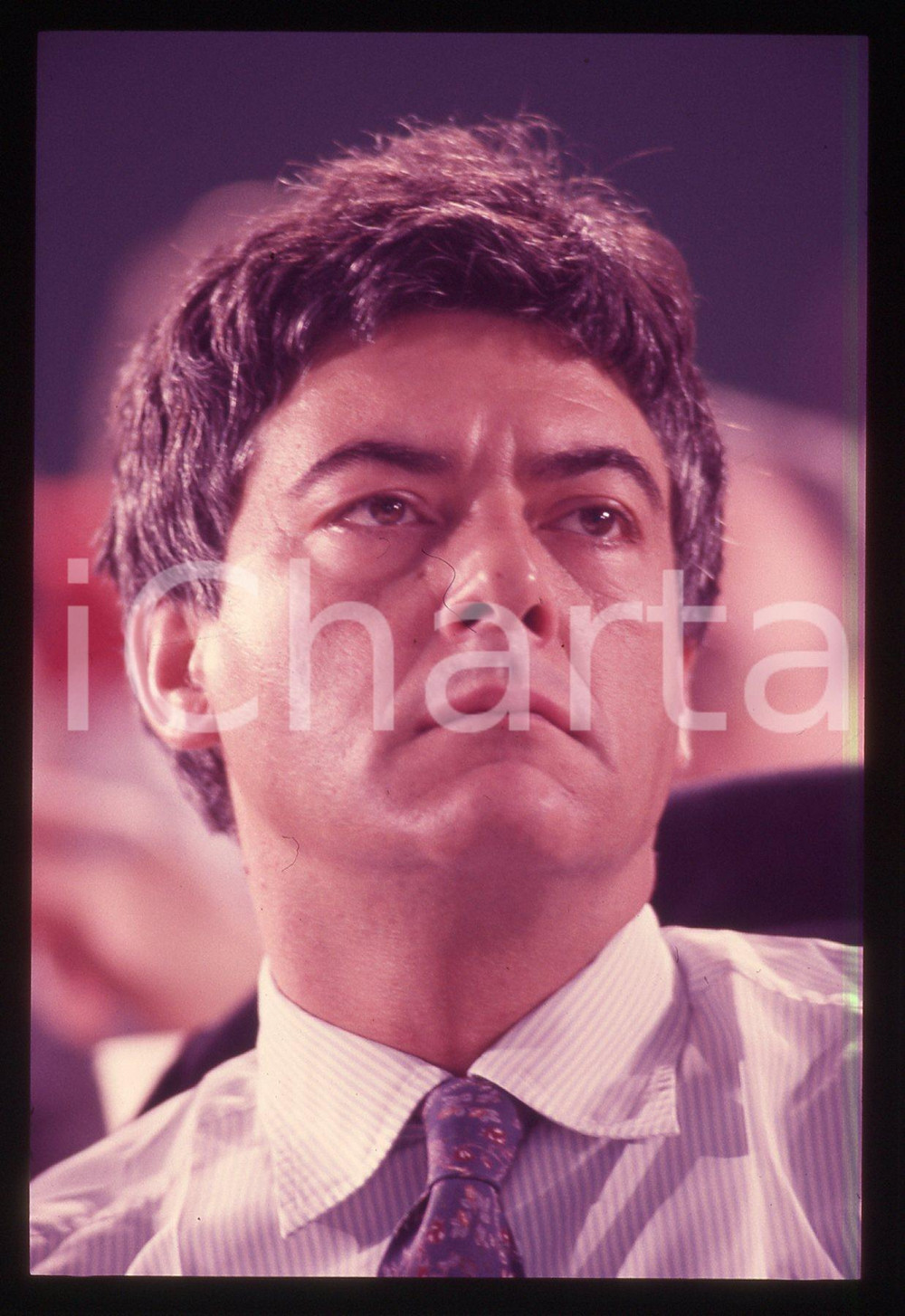 Fotografia d epoca originale 35mm vintage slide 1989 MILANO Claudio MARTELLI Congresso PSI Ansaldo 38 1