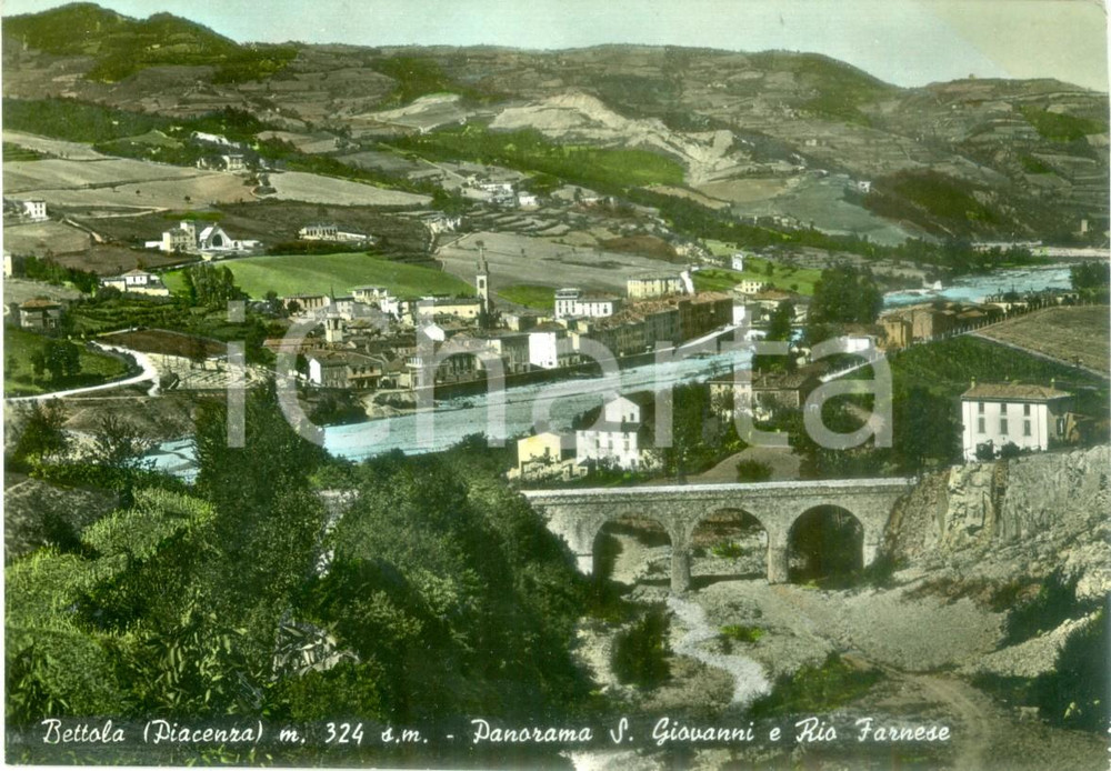 Cartolina originale da collezione 1959 BETTOLA PC Panorama di SAN GIOVANNI e Rio FARNESE Cartolina FG VG 1