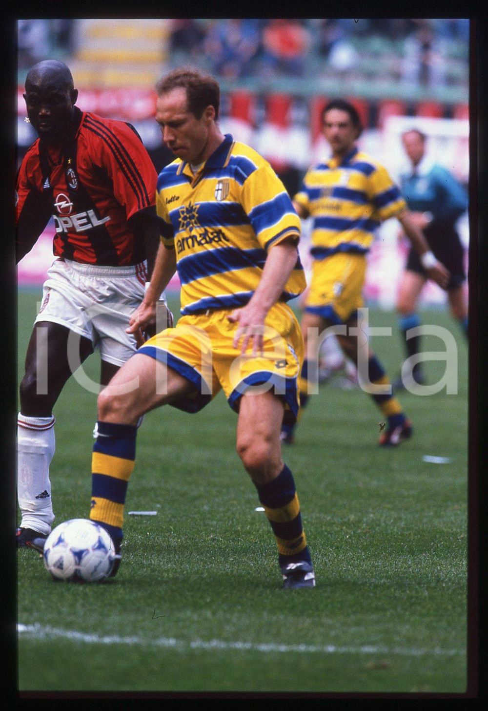 Fotografia d epoca originale 35mm vintage slide 1999 SERIE A MILAN PARMA 21 Nestor SENSINI  Gara 4 1