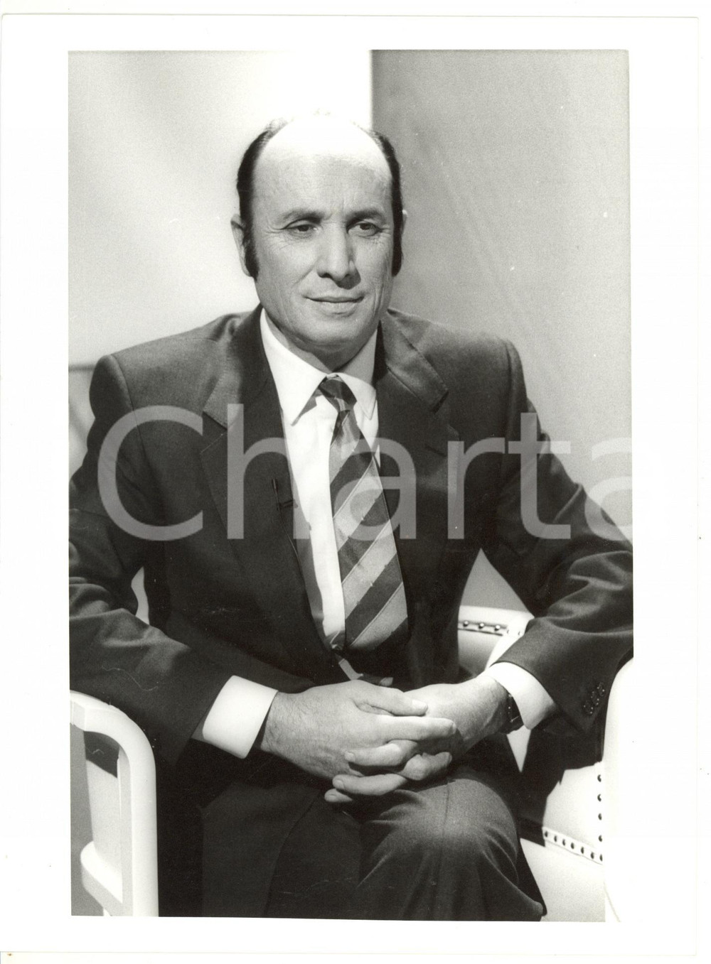 Fotografia d epoca originale 1990 ca MILANO Ritratto del giornalista Francesco ALBERONI 1 Foto 18x24 cm 1