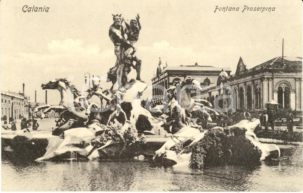 Cartolina originale da collezione 1915 ca CATANIA Veduta della Fontana di PROSERPINA Cartolina postale FP NV 1