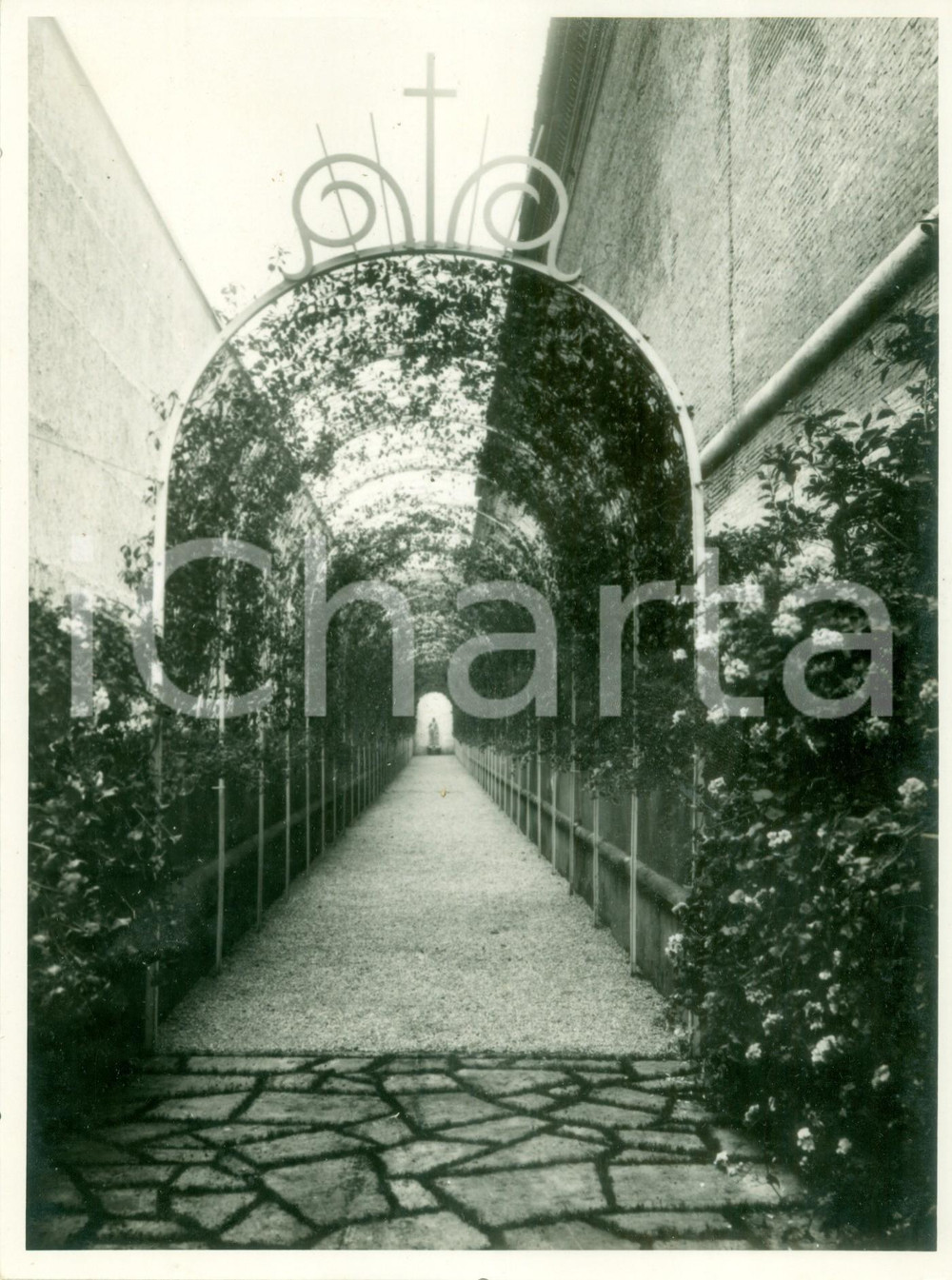 Fotografia d epoca originale 1936 VATICANO Esposizione Stampa Cattolica Viale fra le mura di GIULIO II 1