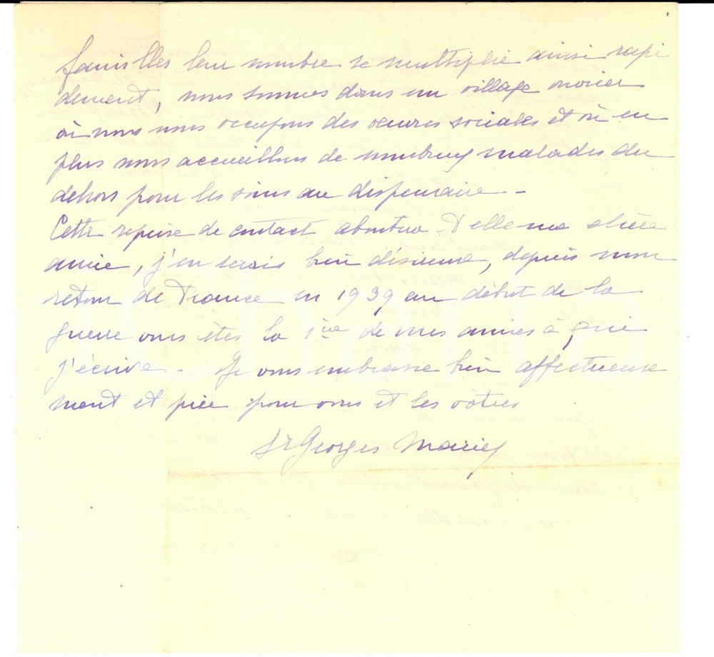 Manoscritto, lettera originale 1948 EL HARRACH ALGERIE Suor Georges Marie missionaria NOSTRA SIGNORA D AFRICA 1