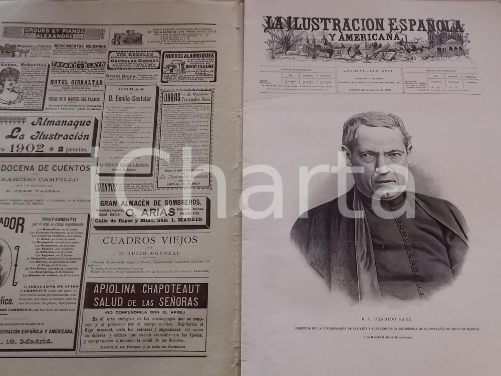 Giornale, rivista storica 1902 LA ILUSTRACION ESPANOLA Premier viaje de Alfonso XIII Sovracoperta n°XXXI 1