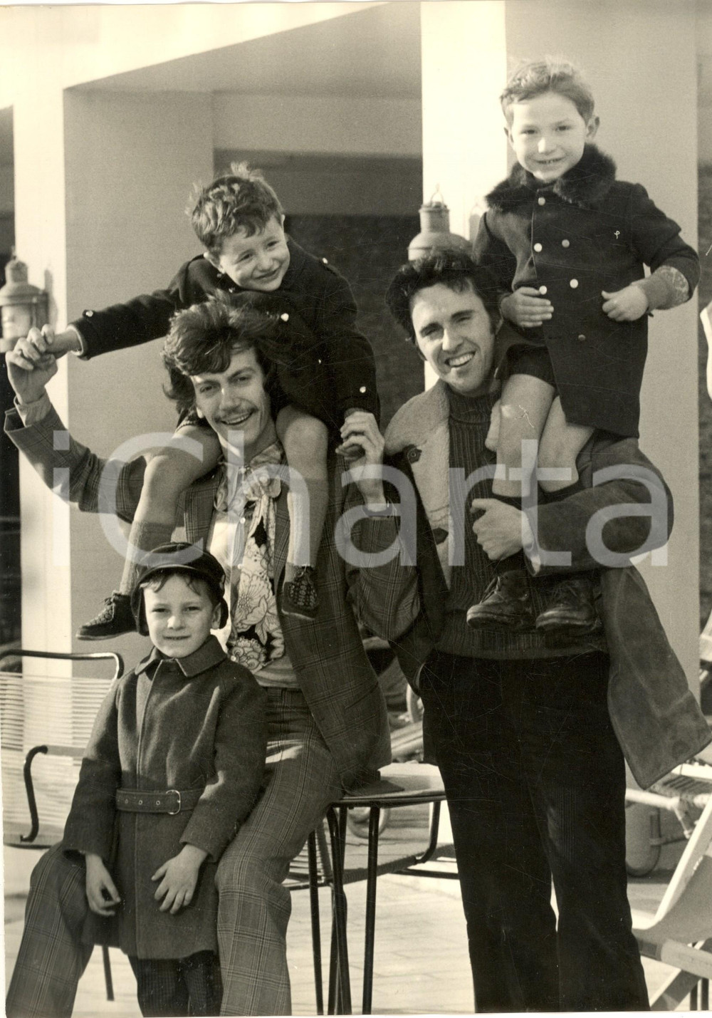 1969 COSTUME ITALIA Riccardo DEL TURCO con ANTOINE e i figli - Foto 20x30 cm