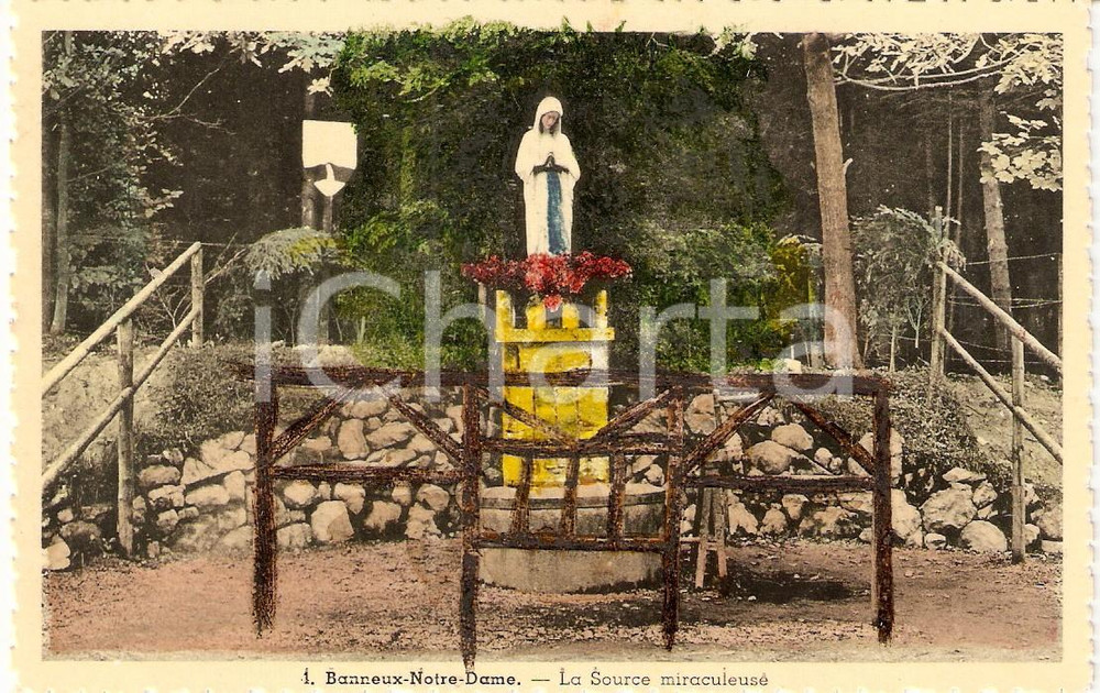 Cartolina originale da collezione 1960 ca BANNEUX BELGIO Sorgente miracolosa VERGINE DEI POVERI Cartolina FP NV 1