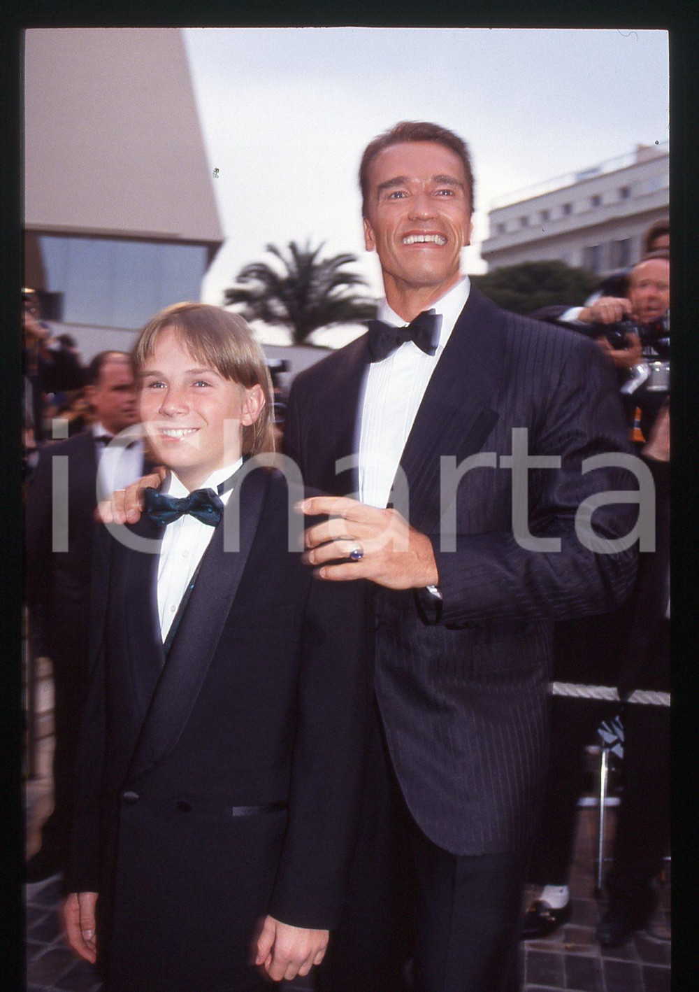 35mm vintage slide* 1993 FESTIVAL CANNES Arnold SCHWARZENEGGER Austin O'BRIEN 8