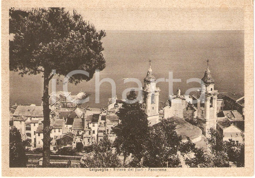 Cartolina originale da collezione 1940 ca LAIGUEGLIA (SV) Riviera dei fiori PANORAMA FG NV 1