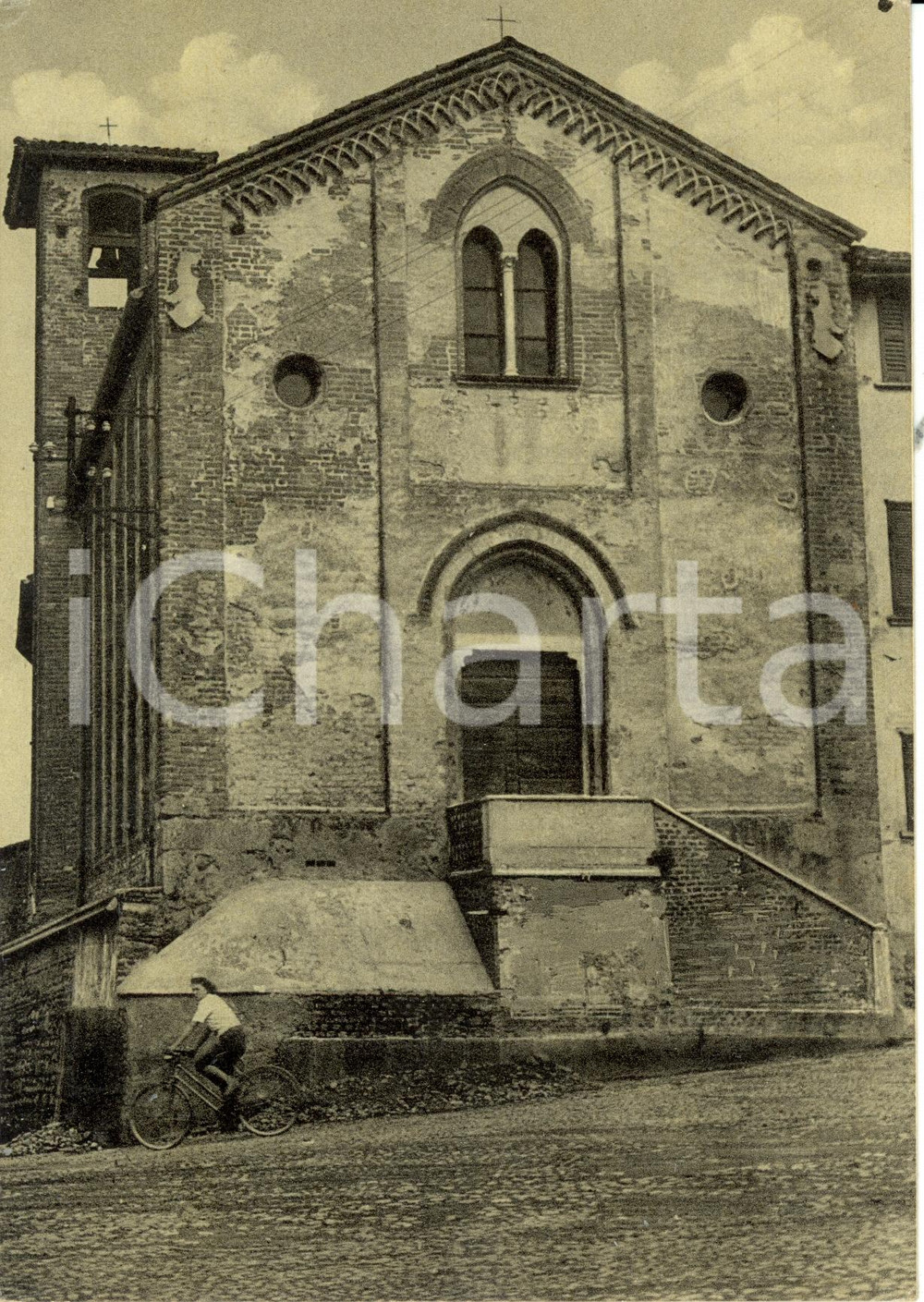 Cartolina originale da collezione 1930 ca LENTATE SUL SEVESO (MI) Chiesa di SANTO STEFANO *Cartolina ANIMATA FG NV 1