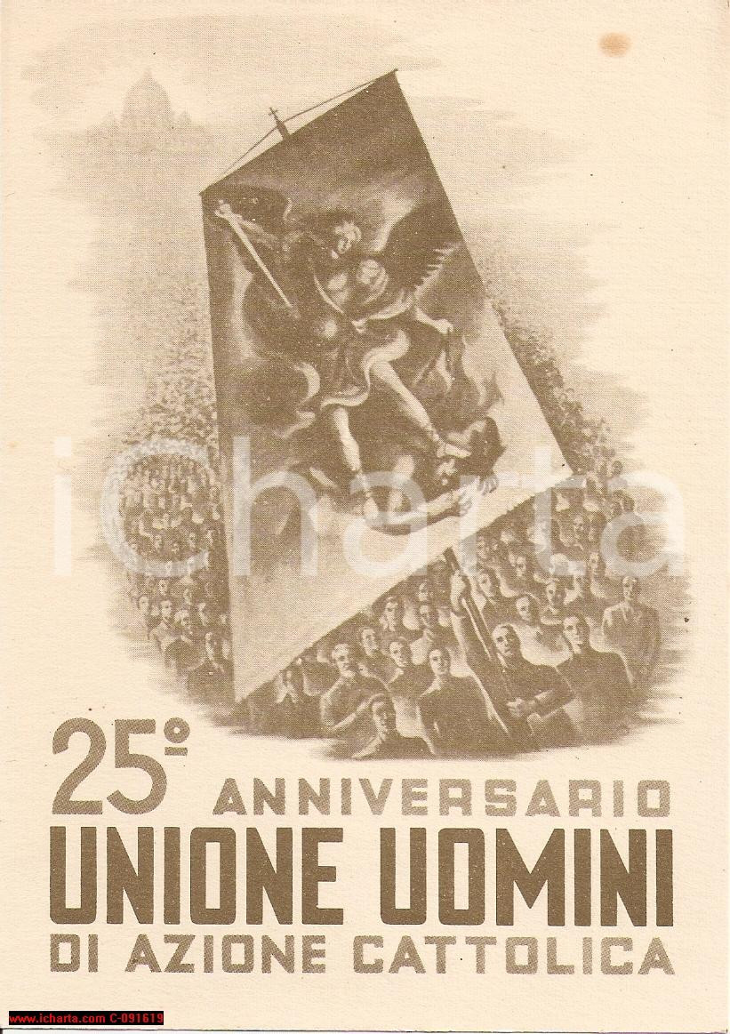 Cartolina originale da collezione 1947 AZIONE CATTOLICA 25° anniversario Unione Uomini Cartolina 1