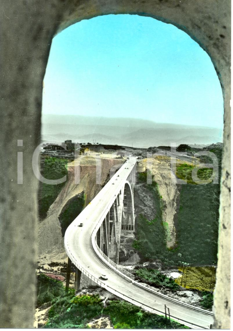 Cartolina originale da collezione 1964 CATANZARO Il viadotto sulla FIUMARELLA dall alto  Cartolina ANIMATA FG VG 1