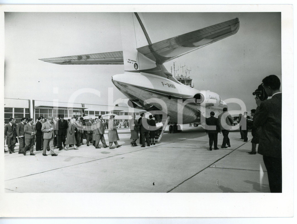 1959 TORINO CASELLE Bimotore Sud Aviation Caravelle AIR FRANCE - L'inaugurazione