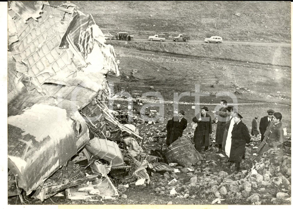 Fotografia d epoca originale 1960 ANKARA Incidente volo CARAVELLE SAS COPENHAGENIL CAIRO Polizia al lavoro 1