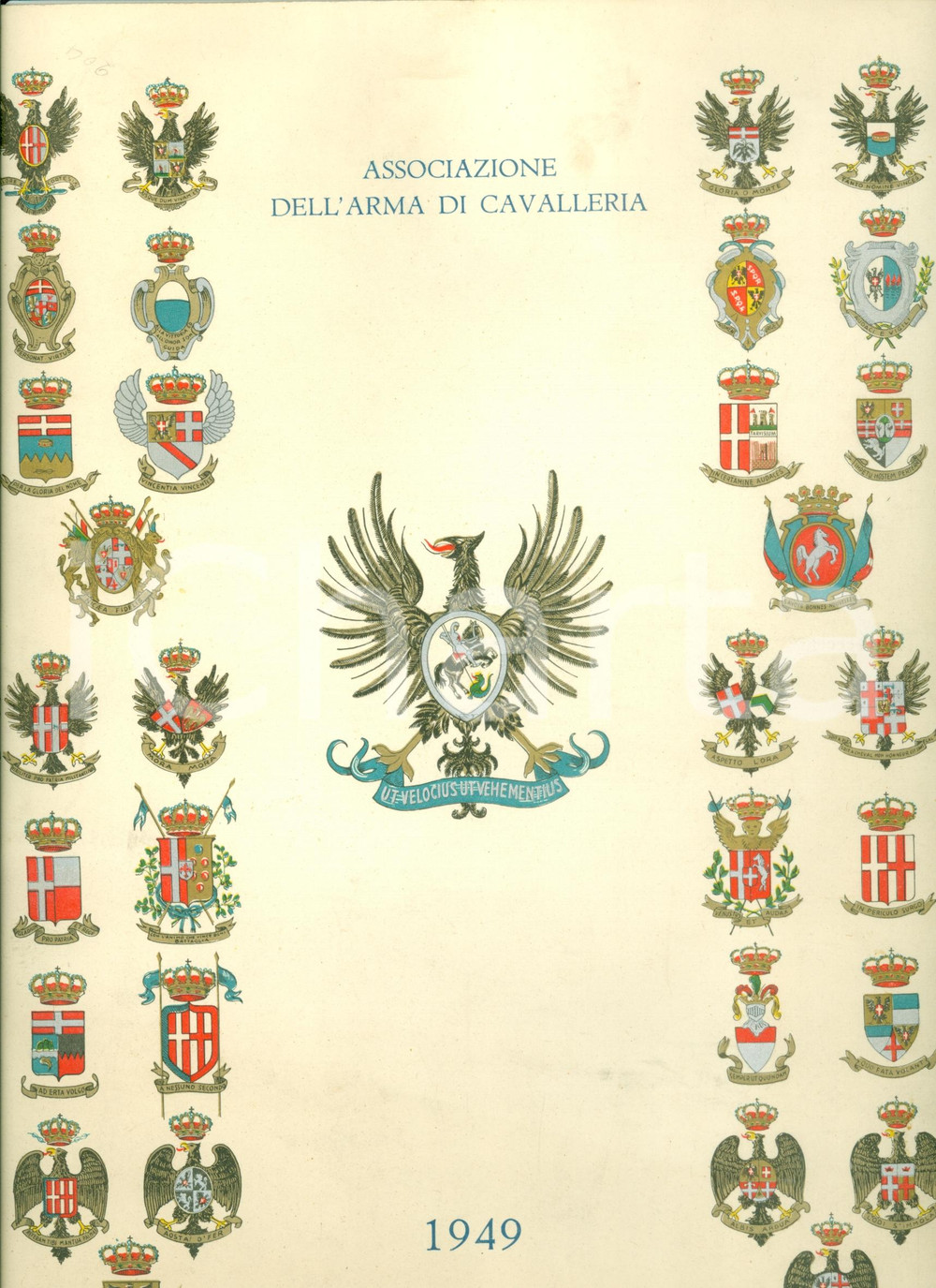Oggetto da collezione cartaceo 1949 ASSOCIAZIONE ARMA DI CAVALLERIA Calendario per Dragoni e Lancieri 1