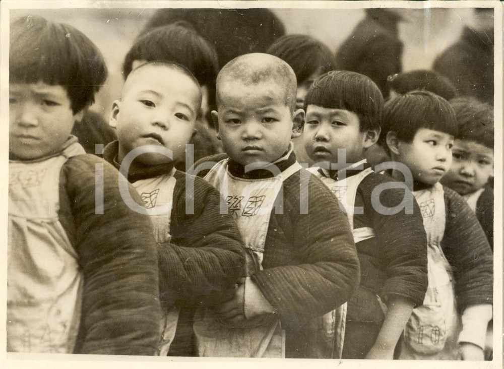 Fotografia d'epoca originale 1929 SHANGAI I piccoli rifugiati conoscono solo guerra 1