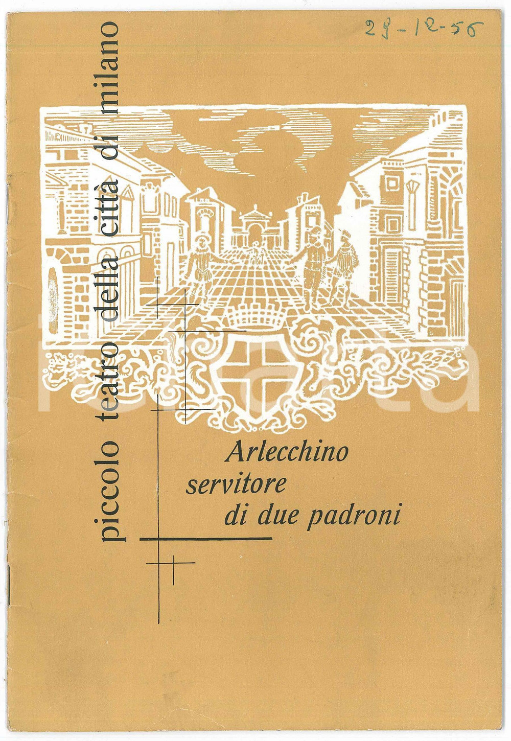 Materiale pubblicitario d’epoca 1956 MILANO Piccolo Teatro  Arlecchino servitore di due padroni Programma 1