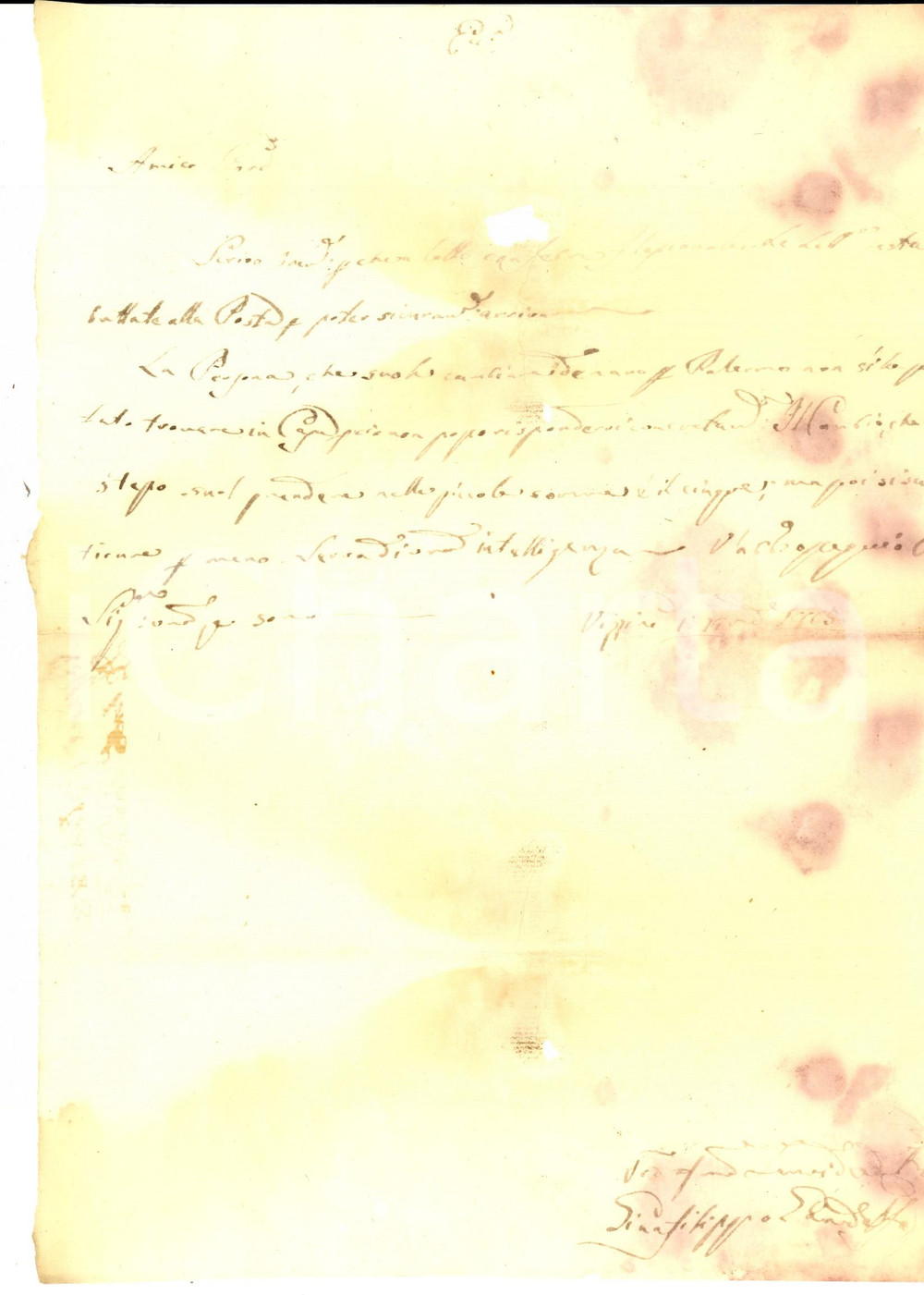 Documento originale, autentico 1667 LAGNASCO CN Filippo ARRIGO compra campo dal conte Gerolamo REINERO 1