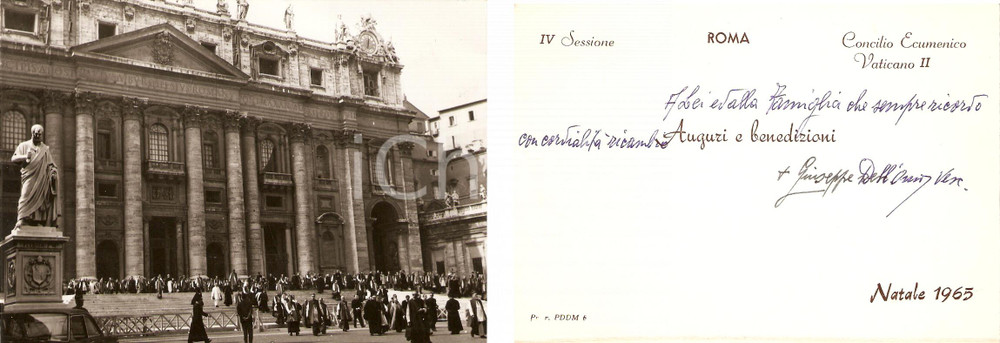 Autografo originale 1965 CONCILIO VATICANO II Autografo Giuseppe DELL'OMO vescovo ACQUI TERME 1