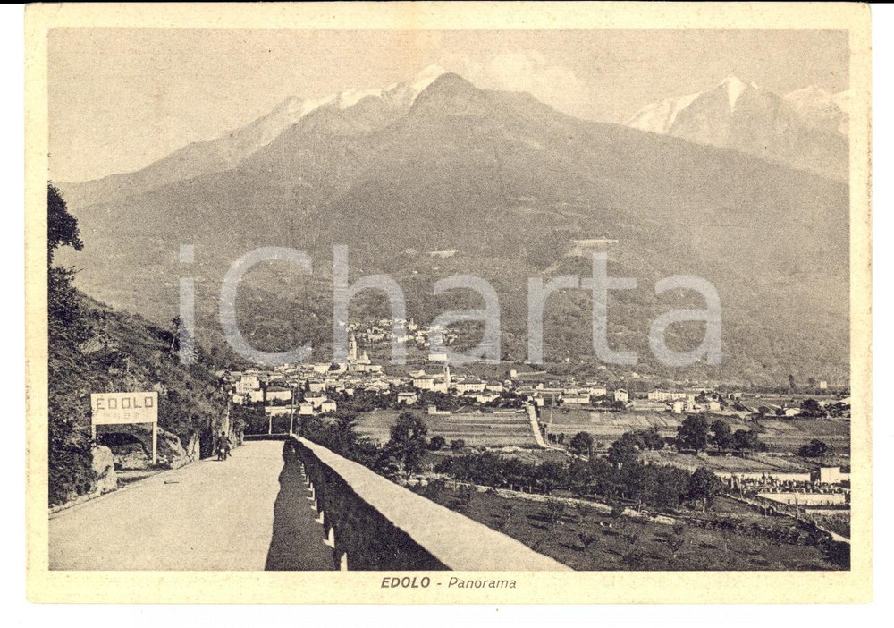 Cartolina originale da collezione 1938 EDOLO (BS) Veduta del paese in VALLE CAMONICA *Cartolina FG VG 1