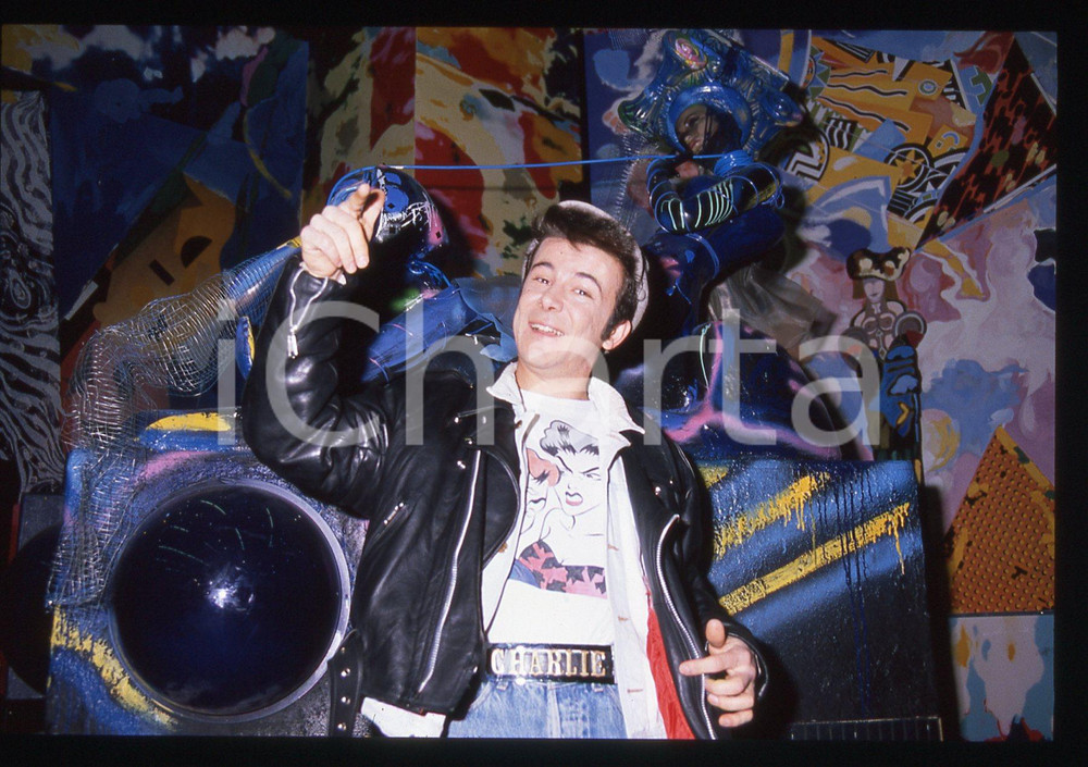 35mm vintage slide* 1988 RAI 1 DISCORING Charlie MARCHINO "CHARLIE" Ritratto (3)