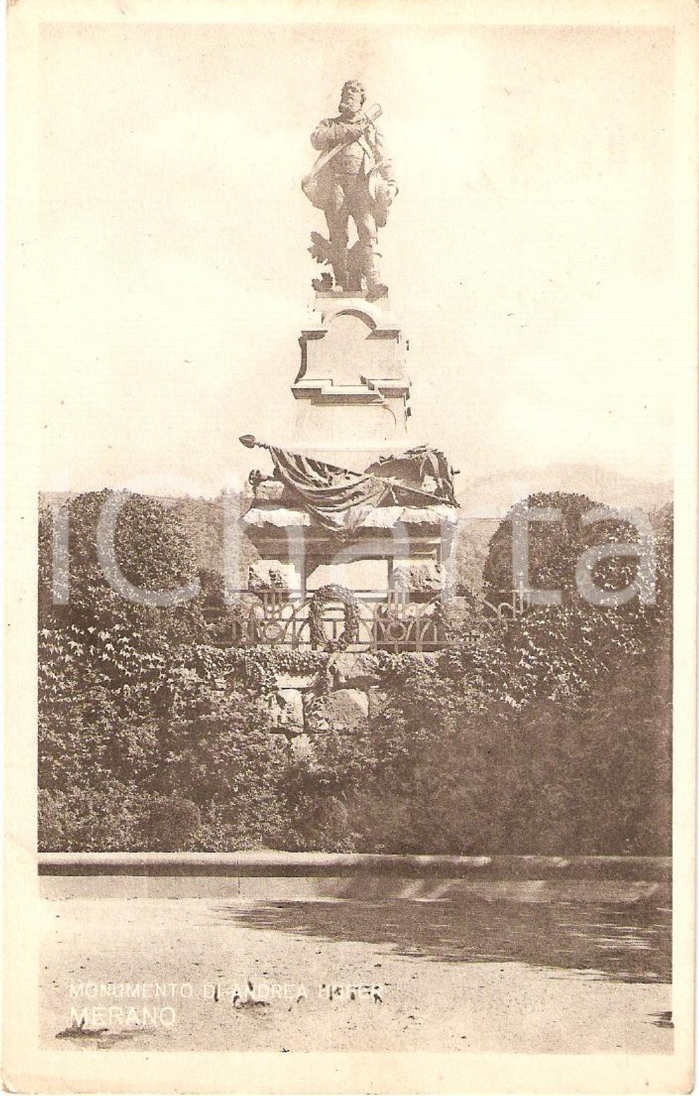 Cartolina originale da collezione 1928 MERANO BZ Monumento Andreas HOFER Panorama Cartolina FP VG 1