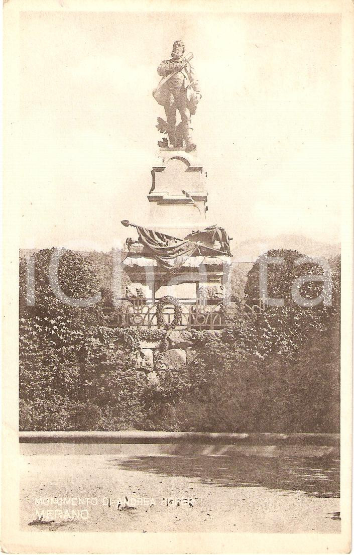 Cartolina originale da collezione 1928 MERANO BZ Monumento Andreas HOFER Panorama Cartolina FP VG 1