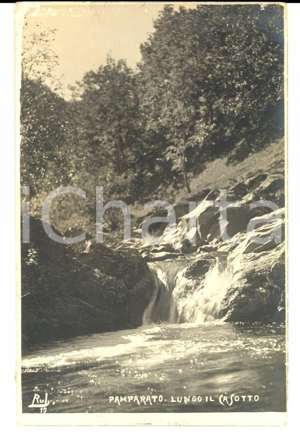 Cartolina originale da collezione 1924 PAMPARATO (CN) Veduta lungo il Casotto *Cartolina a Giovanni Battista RIZZO 1
