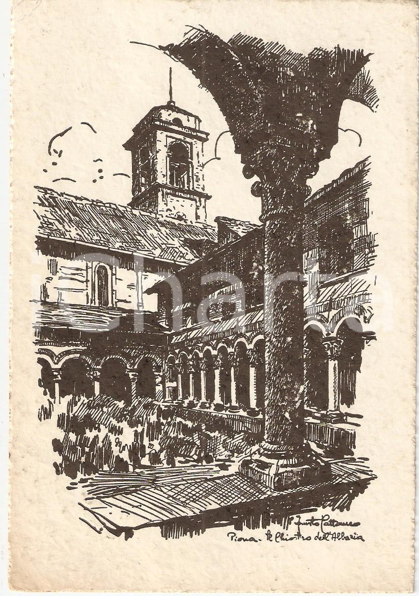 Cartolina originale da collezione 1959 COLICO LC Chiostro Abbazia SANTA MARIA DI PIONA Cartolina ILLUSTRATA 1