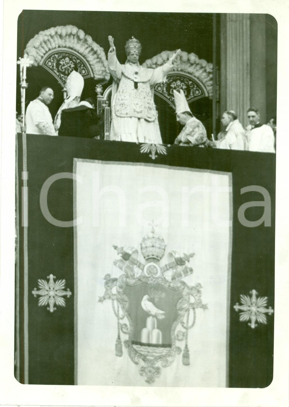 Fotografia d epoca originale 1939 ROMA Papa PIO XII benedice folla Urbi et Orbi Fotografia 1