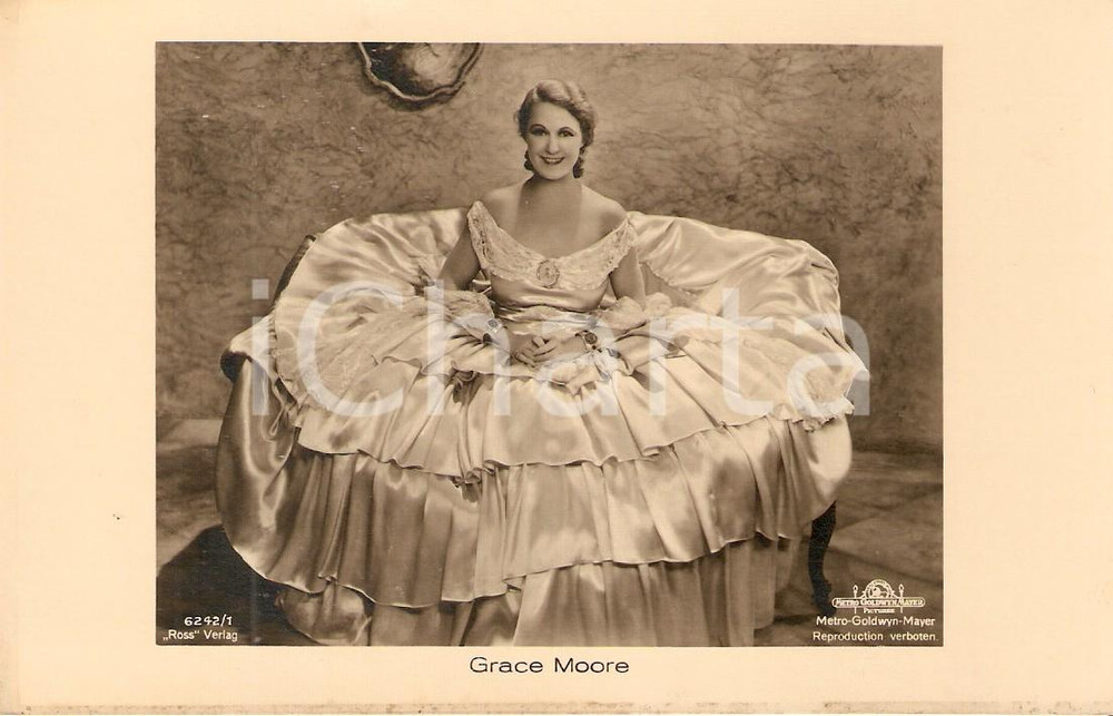 Cartolina originale da collezione 1940 ca CINEMA Grace MOORE dressed like a princess Cartolina FP NV 1