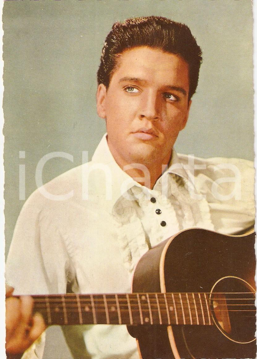 Cartolina originale da collezione 1955 ca MUSICA Cantante Elvis PRESLEY Ritratto con chitarra Cartolina FG NV 1