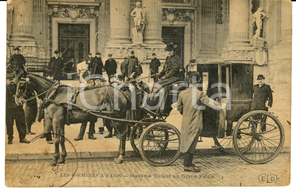 Cartolina originale da collezione 1910 ca PARIS Les cochères  Madame DUFAUT au Grand Palais Cartolina FP NV 1