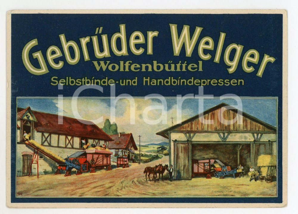 1930ca WOLFENBUTTEL Gebruder Welger - Selbstinde und handbindenpressen POSTCARD  Cartolina postale d'epoca, non viaggiata.CONDIZIONI: FAIRFORMATO: FG    originale e autentica 1