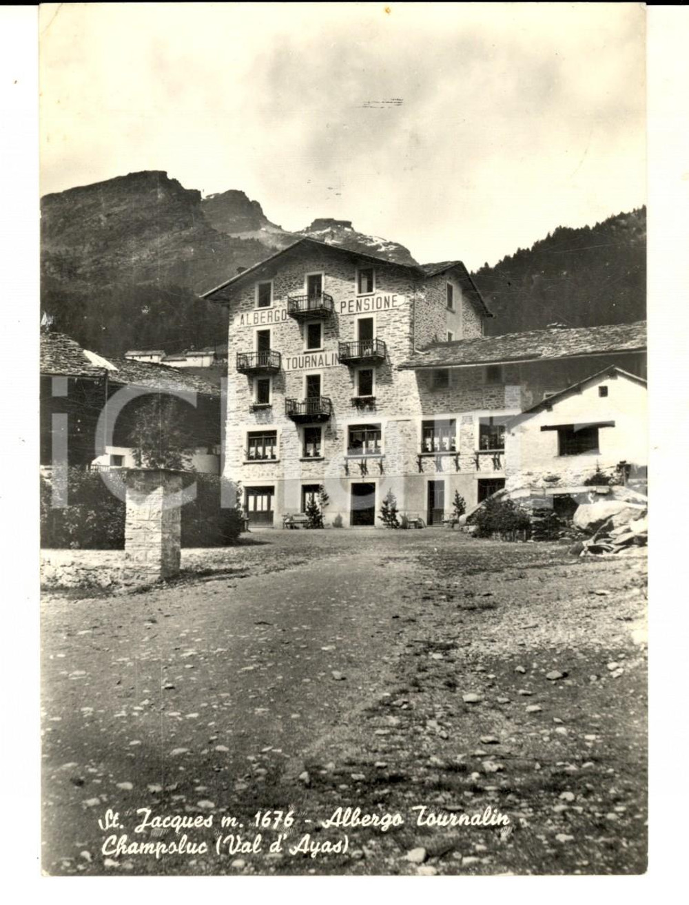 Cartolina originale da collezione 1952 SAINT JACQUES/ AYAS AO Albergo TOURNALIN  Cartolina postale FG VG 1