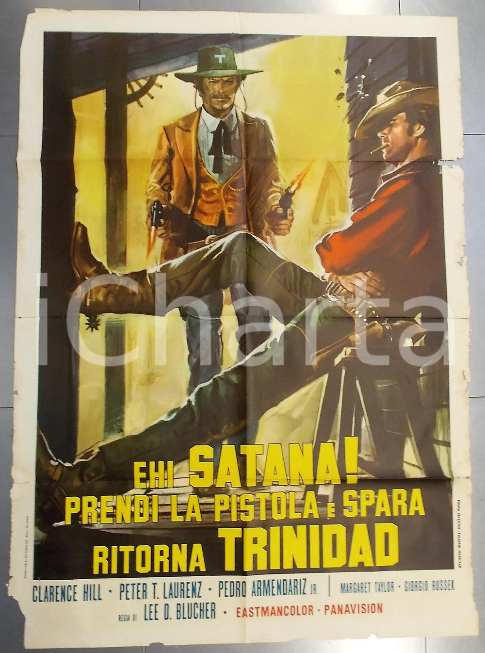 Materiale cinematografico d’epoca 1974 EHI SATANA! PRENDI LA PISTOLA E SPARA, RITORNA TRINIDAD Manifesto 100x140 1