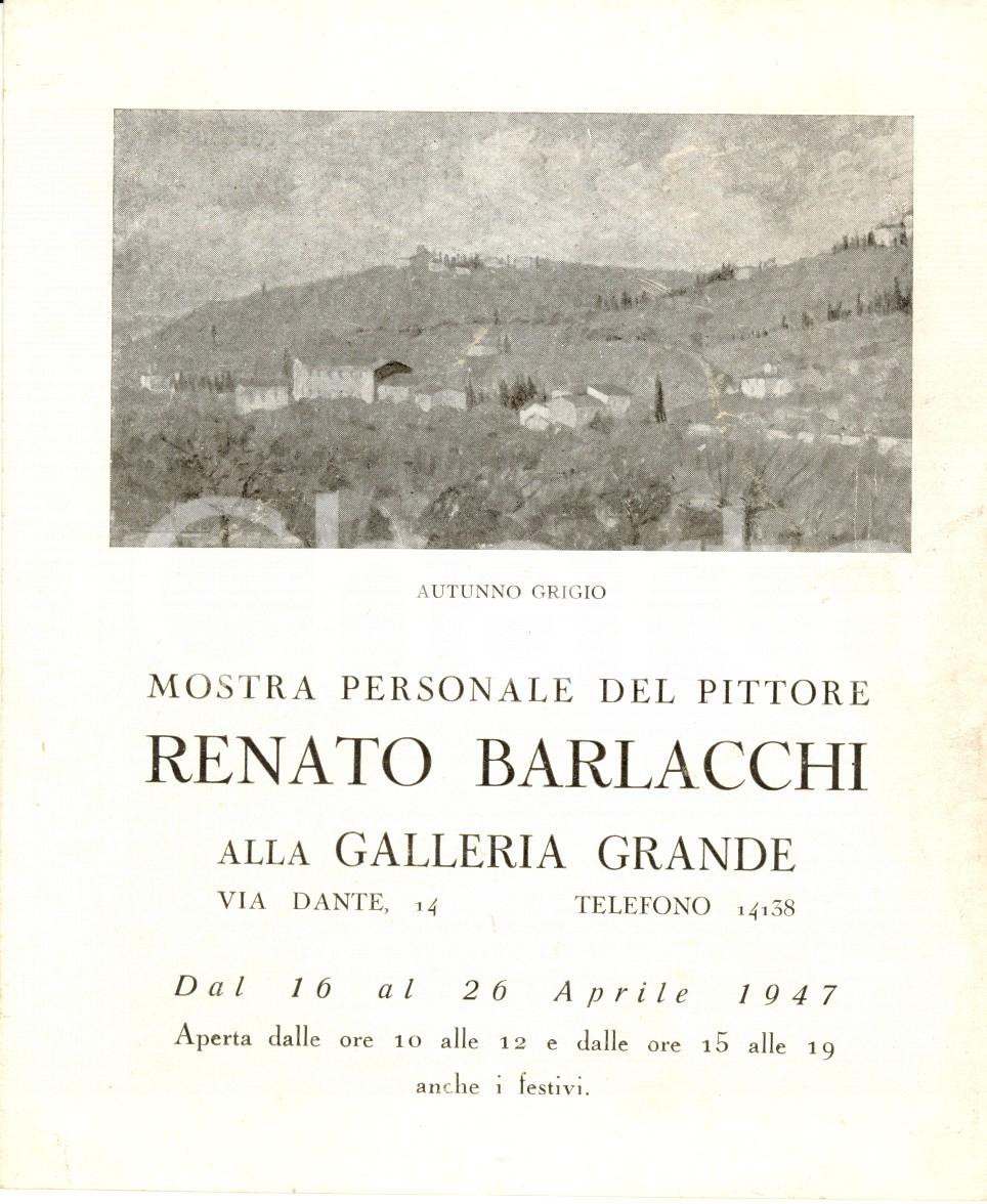 Libro, pubblicazione d epoca 1947 FIRENZE Galleria Grande Renato BERLACCHI mostra personale Opuscolo 1
