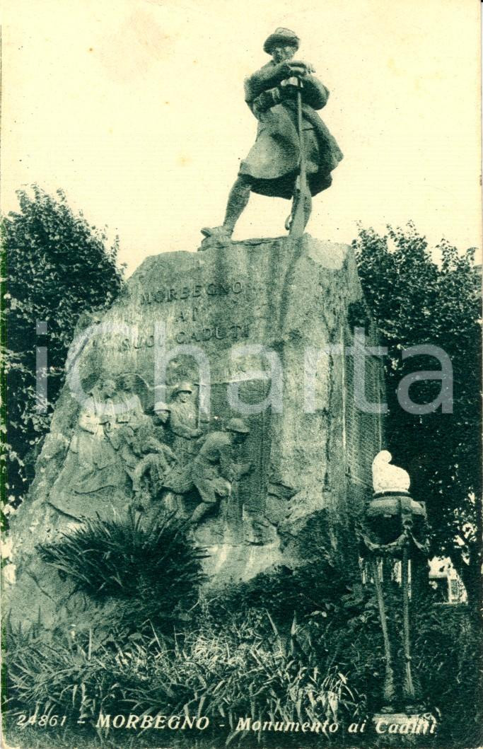 Cartolina originale da collezione 1945 MORBEGNO SO Veduta del monumento ai CADUTI Cartolina postale FP VG 1