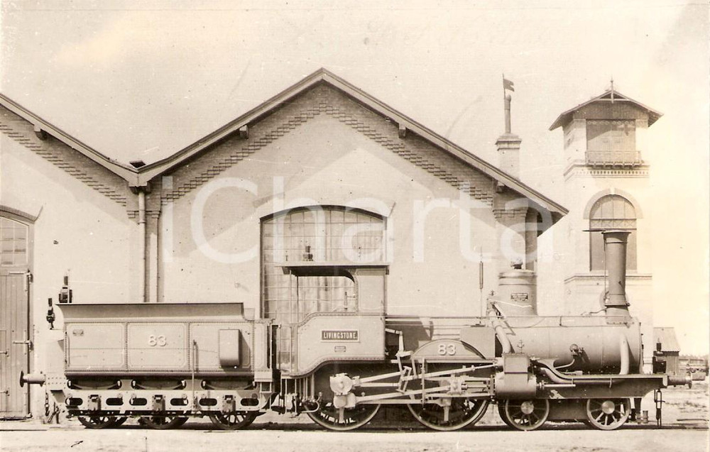 Cartolina originale da collezione 1970 ca AUSTRIA  Ã–NWB 83 Locomotiva LIVINGSTONE in deposito Fotografie seriale 1