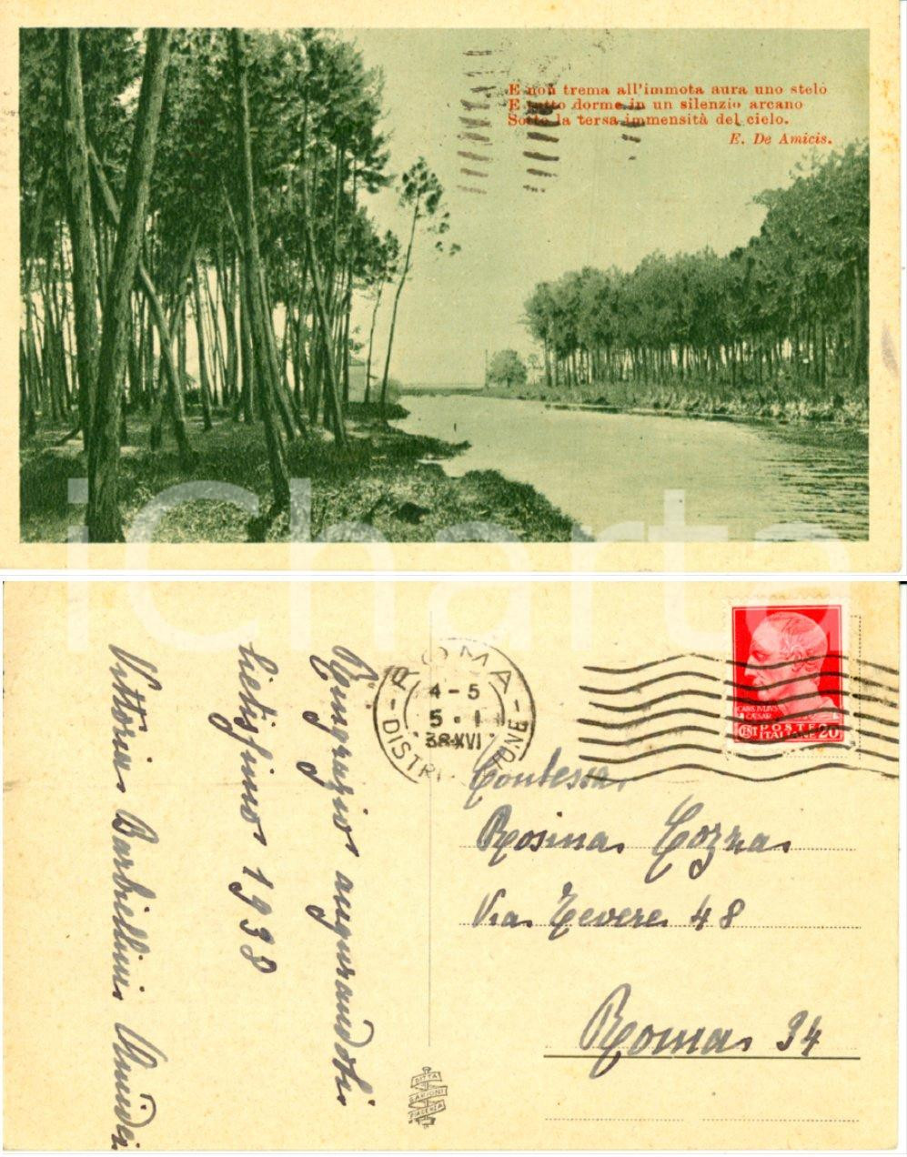 Autografo originale 1938 ROMA Autografo Vittoria BARBIELLINI AMIDEI su cartolina postale FP VG 1