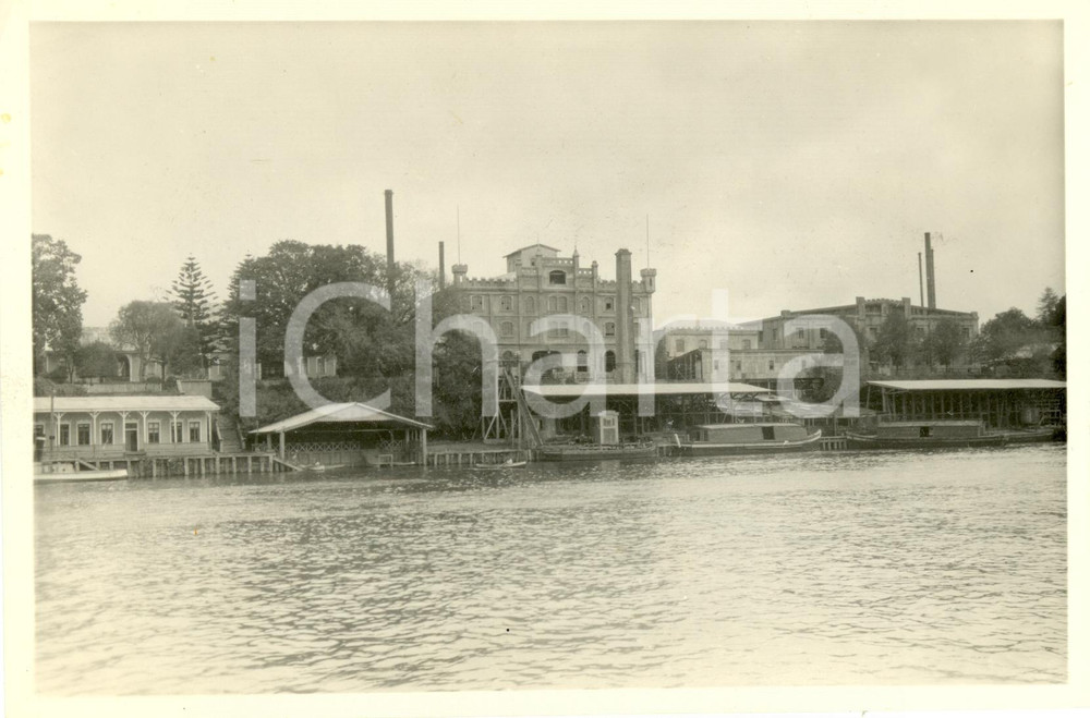 Fotografia d epoca originale 1930 VALDIVIA CILE Veduta della cittÃ  dal fiume omonimo Fotografia 14 x 9 cm 1
