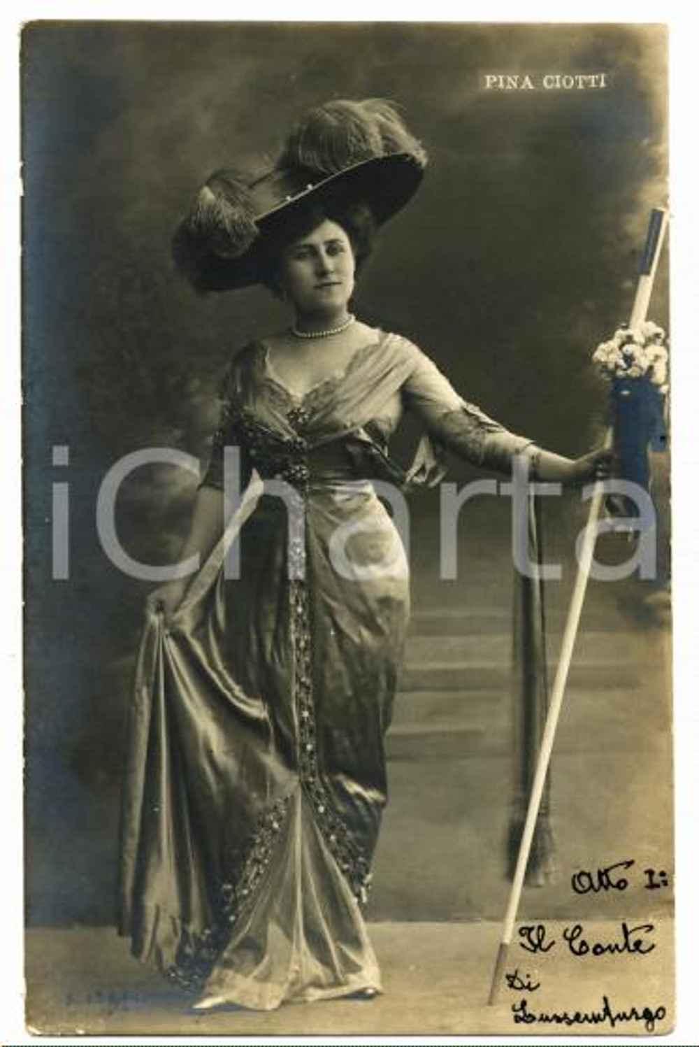1910 ca OPERETTA Pina CIOTTI nel primo atto de IL CONTE DI LUSSEMBURGO Cartolina