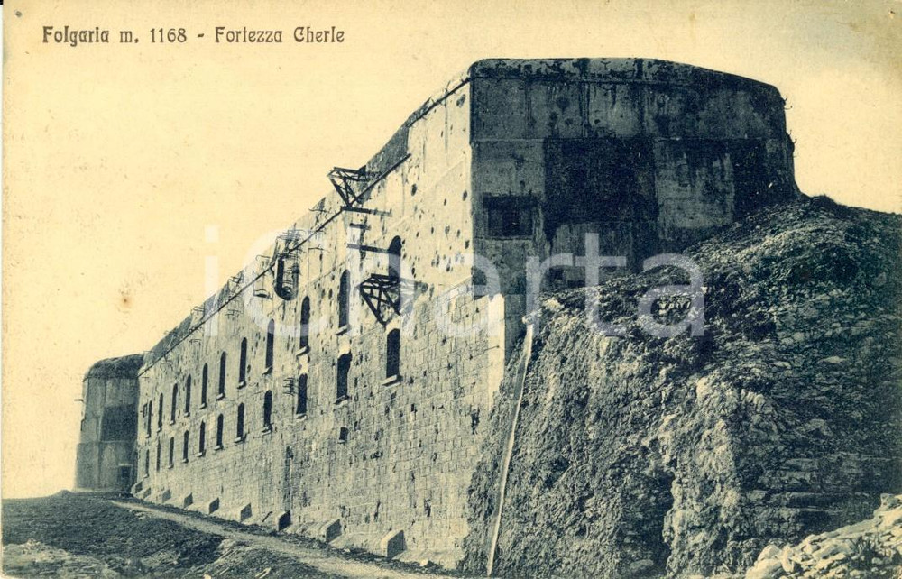 Cartolina originale da collezione 1915 ca FOLGARIA TN Veduta della Fortezza CHERLE Cartolina postale FP NV 1
