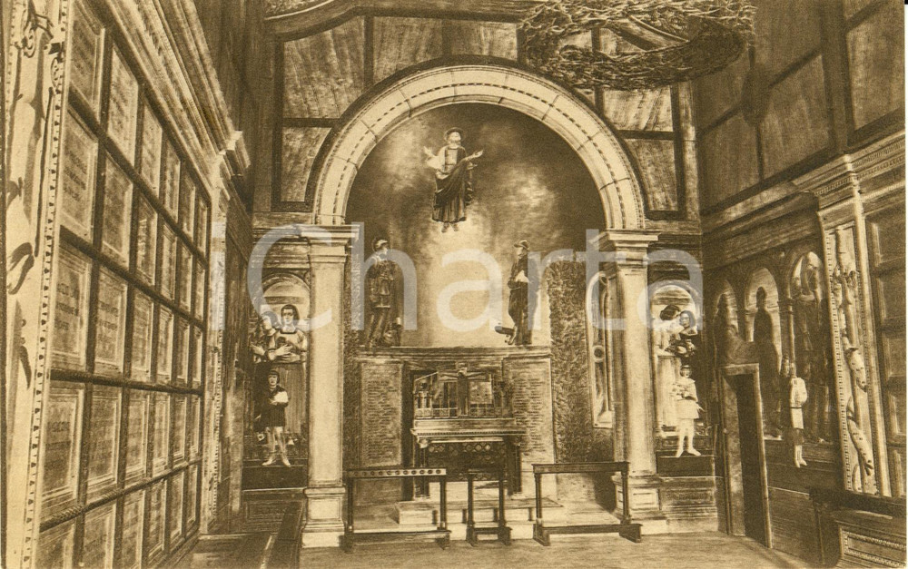Cartolina originale da collezione 1930 LENDINARA RO Interno del monumento ai Caduti Cartolina postale FP VG 1