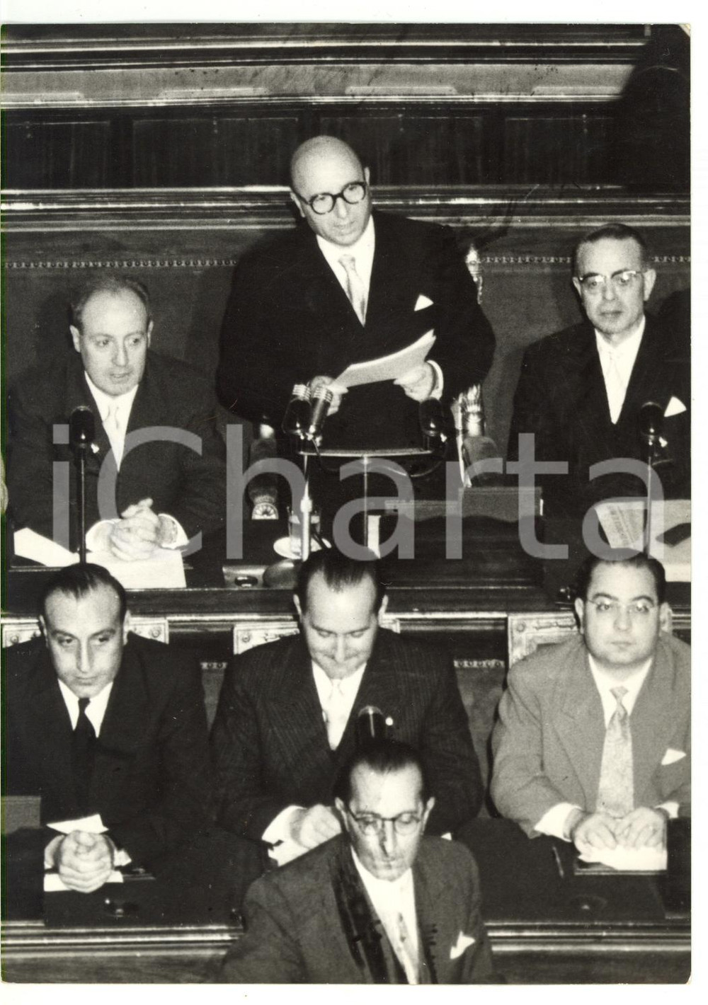 1954 ROMA Senato - Mario SCELBA comunica ritorno di Trieste all'Italia *Foto