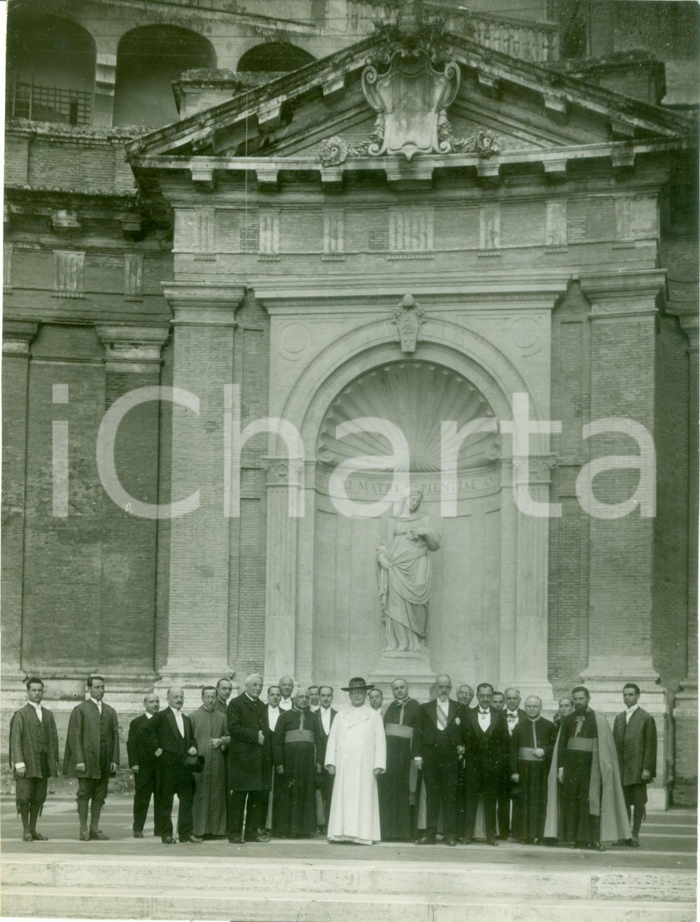 Fotografia d epoca originale 1931 ROMA Papa PIO XI inaugura la nicchia Matri Sapientiae Fotografia 1